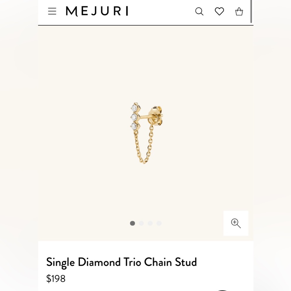 Mejuri Single Diamond Trio Chain Stud